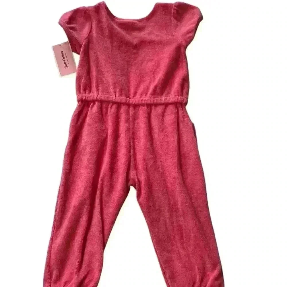 Juicy couture baby size 18 months one piece hot pink terry cloth romper new